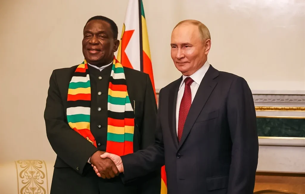 Putin and Mnangagwa Share Laughter Amid Nuclear Tensions at Economic Forum